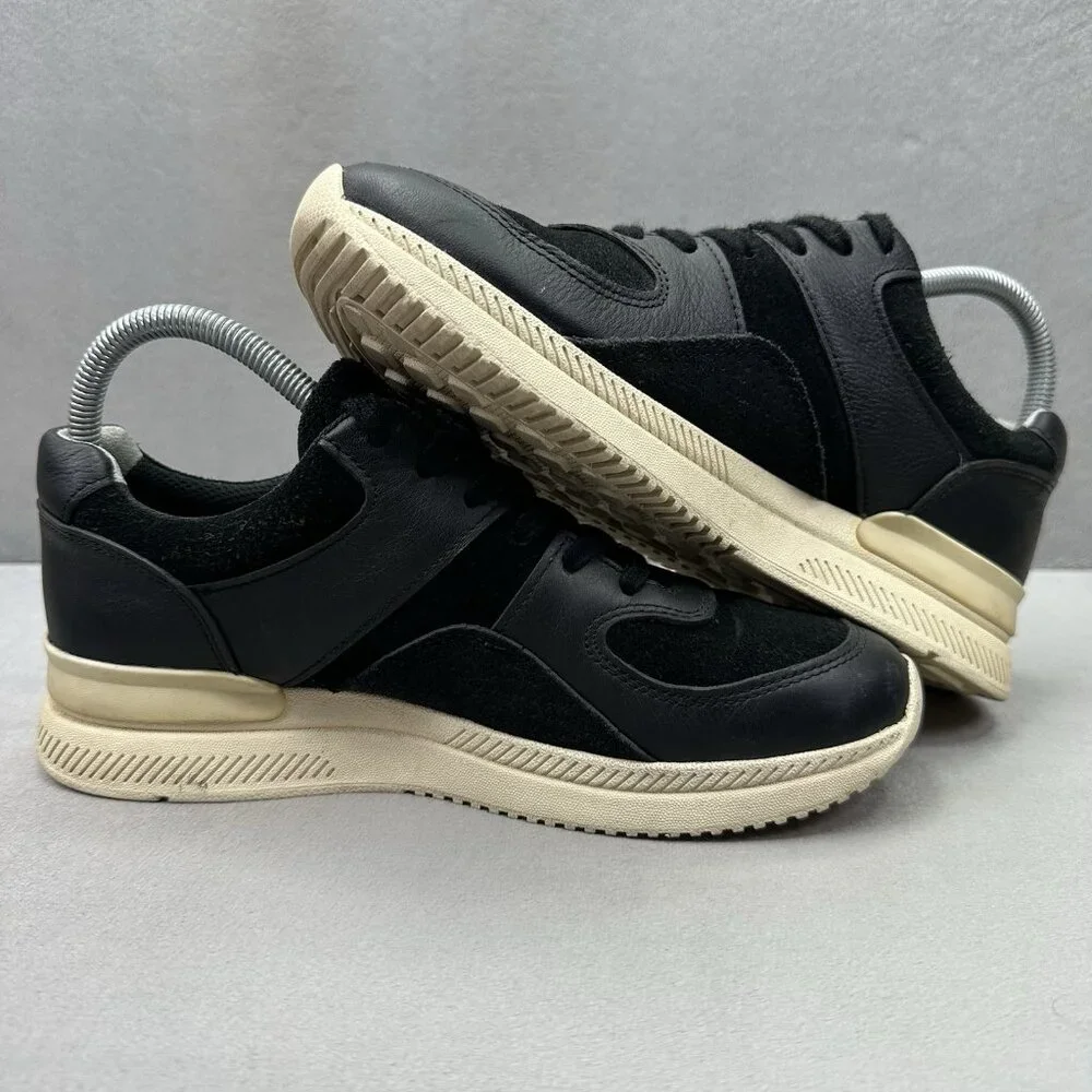 Everlane The Trainer Womens Size 8.5‎ Shoes Black / Off White Leather Fashion